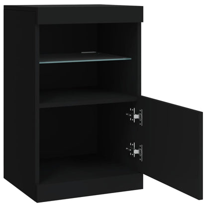 Sideboard mit LED-Leuchten Schwarz 41x37x67 cm