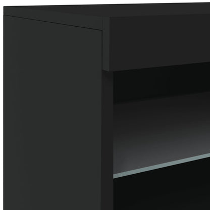 Sideboard mit LED-Leuchten Schwarz 41x37x67 cm