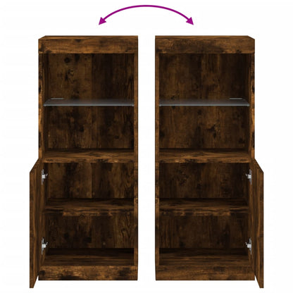 Sideboard mit LED-Leuchten Räuchereiche 41x37x100 cm