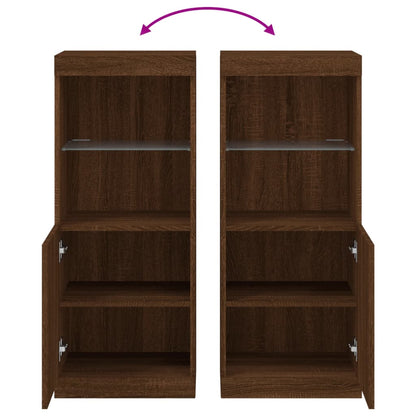 Sideboard mit LED-Leuchten Braun Eichen-Optik 41x37x100 cm