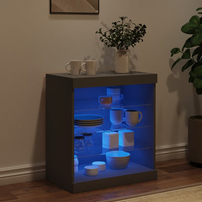 Sideboard mit LED-Leuchten Schwarz 60,5x37x67 cm