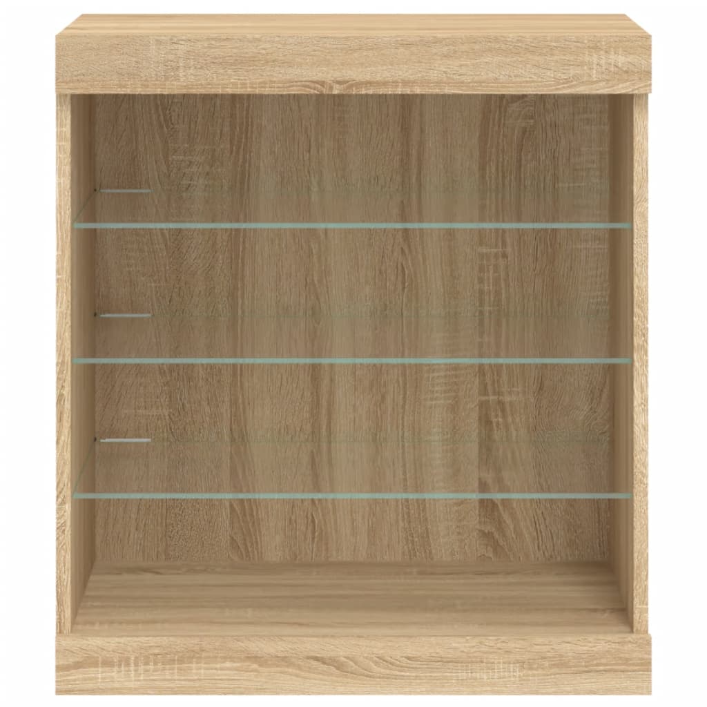 Sideboard mit LED-Leuchten Sonoma-Eiche 60,5x37x67 cm