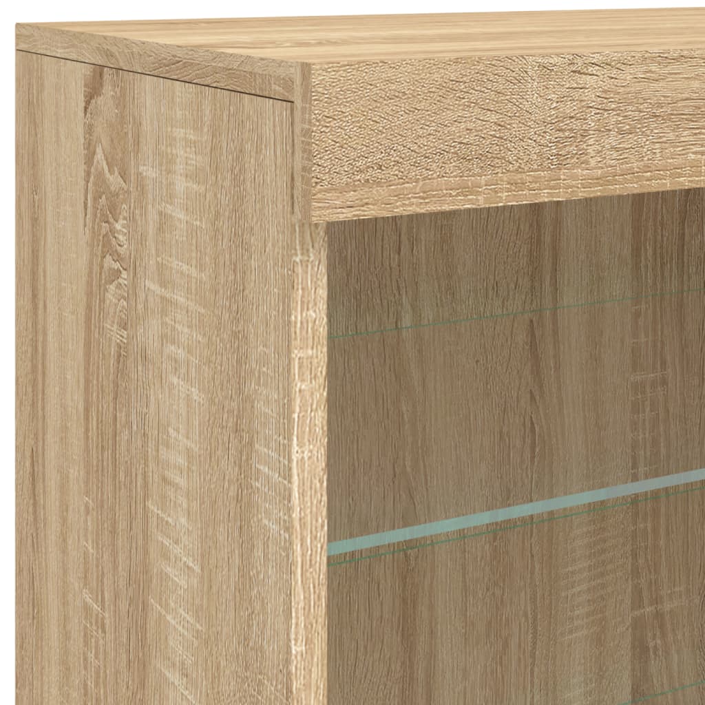 Sideboard mit LED-Leuchten Sonoma-Eiche 60,5x37x67 cm