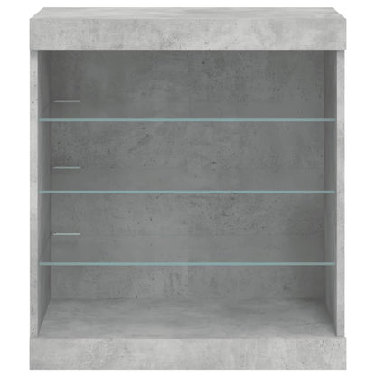 Sideboard mit LED-Leuchten Betongrau 60,5x37x67 cm