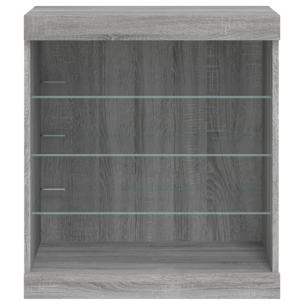 Sideboard mit LED-Leuchten Grau Sonoma 60,5x37x67 cm