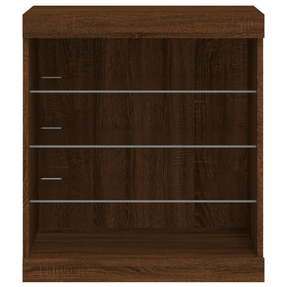 Sideboard mit LED-Leuchten Braun Eichen-Optik 60,5x37x67 cm
