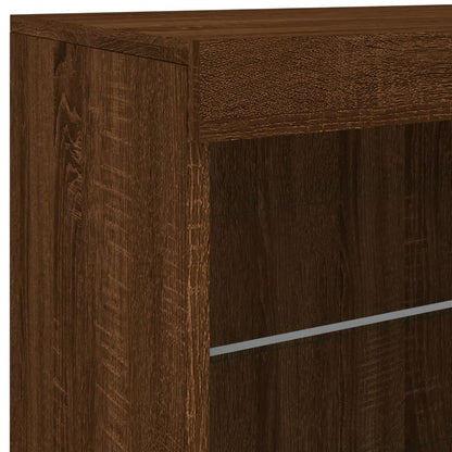 Sideboard mit LED-Leuchten Braun Eichen-Optik 60,5x37x67 cm