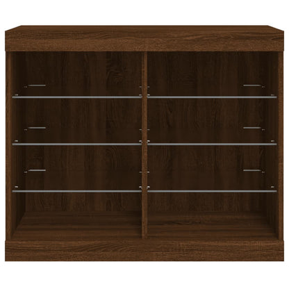 Sideboard mit LED-Leuchten Braun Eichen-Optik 81x37x67 cm
