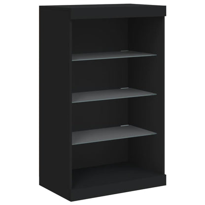 Sideboard mit LED-Leuchten Schwarz 60,5x37x100 cm