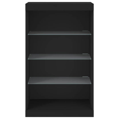 Sideboard mit LED-Leuchten Schwarz 60,5x37x100 cm
