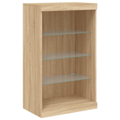 Sideboard mit LED-Leuchten Sonoma-Eiche 60,5x37x100 cm
