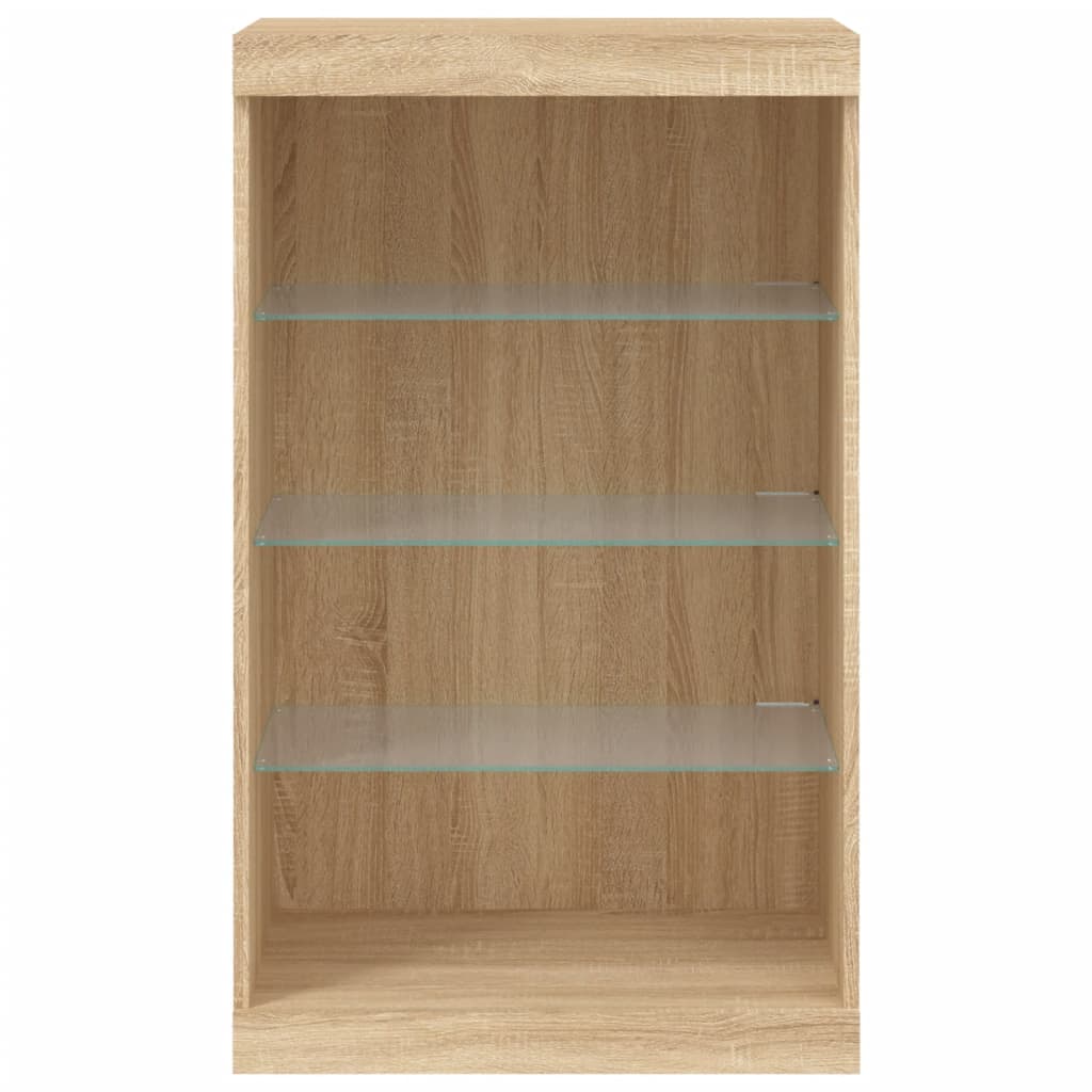 Sideboard mit LED-Leuchten Sonoma-Eiche 60,5x37x100 cm