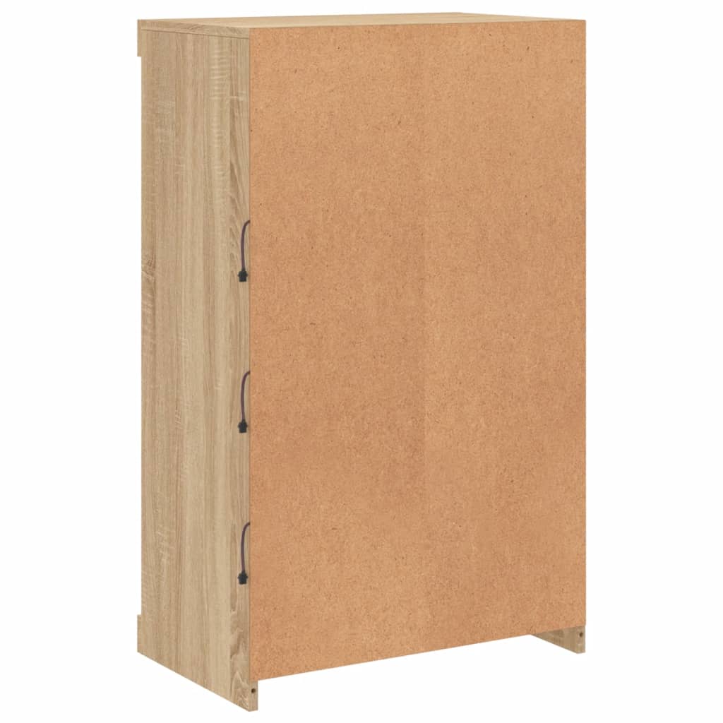 Sideboard mit LED-Leuchten Sonoma-Eiche 60,5x37x100 cm