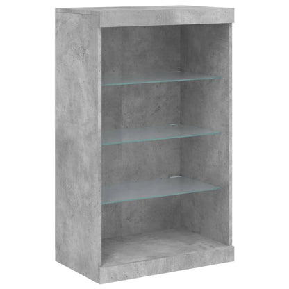 Sideboard mit LED-Leuchten Betongrau 60,5x37x100 cm