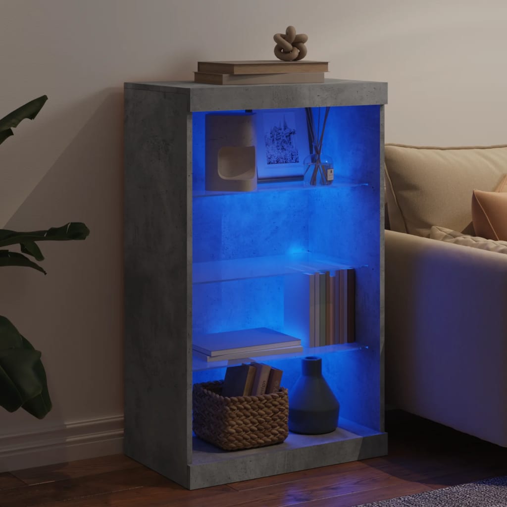 Sideboard mit LED-Leuchten Betongrau 60,5x37x100 cm