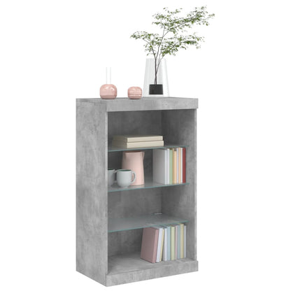 Sideboard mit LED-Leuchten Betongrau 60,5x37x100 cm