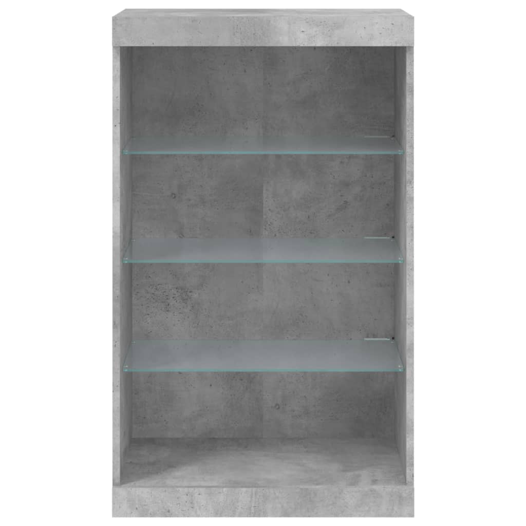 Sideboard mit LED-Leuchten Betongrau 60,5x37x100 cm