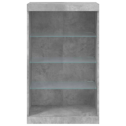 Sideboard mit LED-Leuchten Betongrau 60,5x37x100 cm