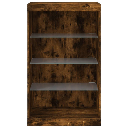 Sideboard mit LED-Leuchten Räuchereiche 60,5x37x100 cm