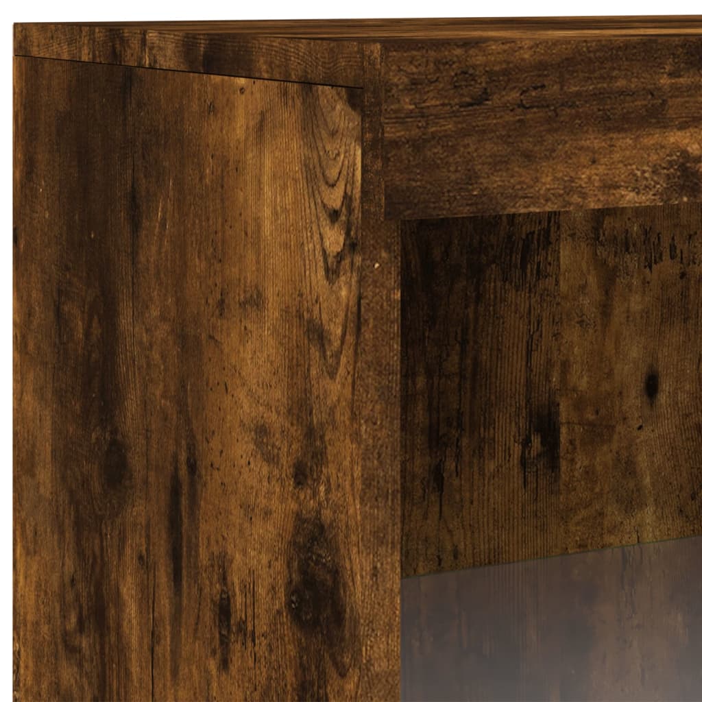 Sideboard mit LED-Leuchten Räuchereiche 60,5x37x100 cm