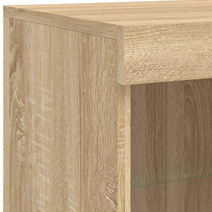 Sideboard mit LED-Leuchten Sonoma-Eiche 81x37x100 cm