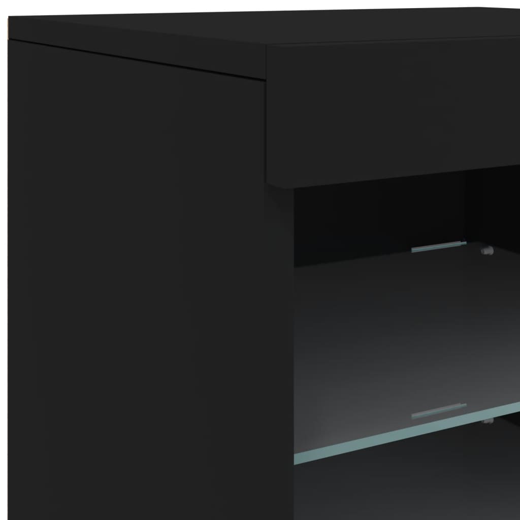 Sideboard mit LED-Leuchten Schwarz 41x37x67 cm