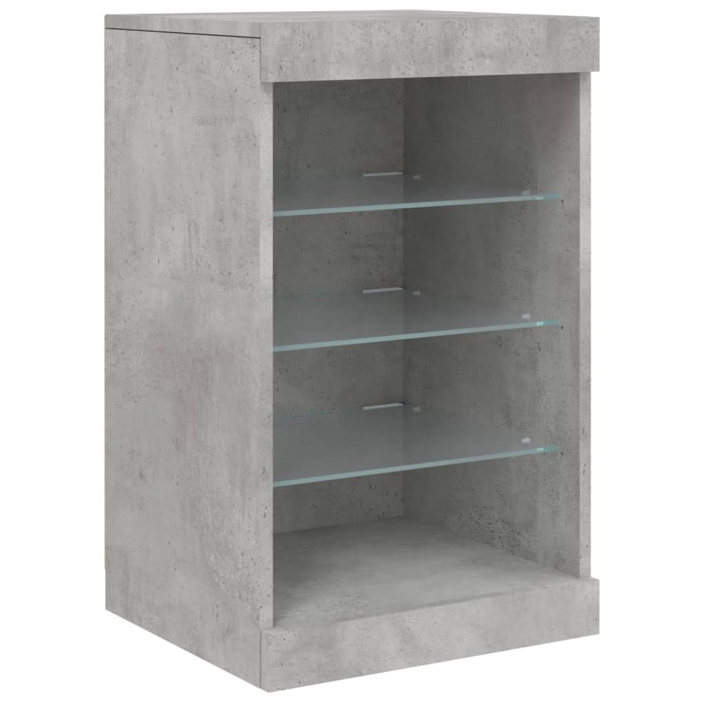 Sideboard mit LED-Leuchten Betongrau 41x37x67 cm