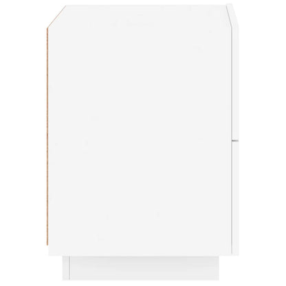 Nachttisch mit LED-Leuchten Weiß Holzwerkstoff