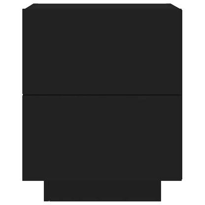 Nachttische mit LED-Leuchten 2 Stk. Schwarz Holzwerkstoff