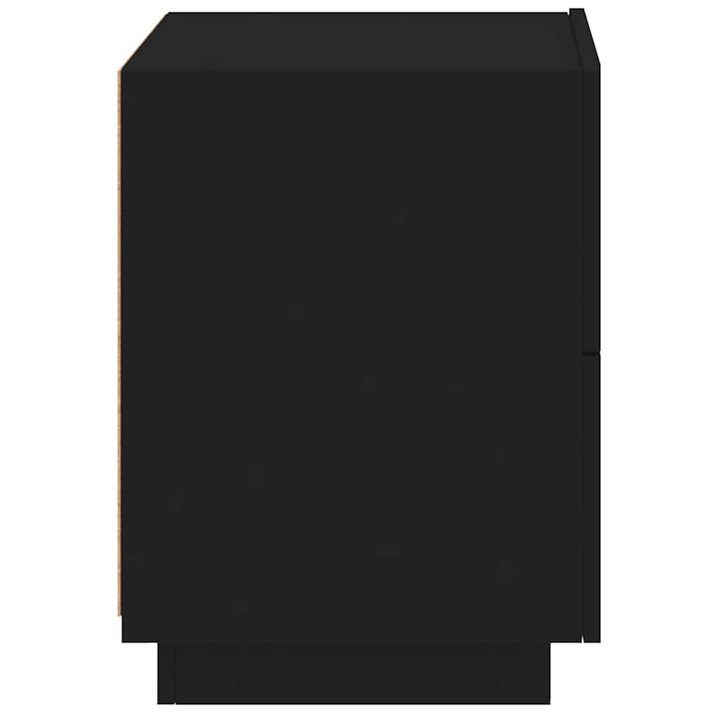 Nachttische mit LED-Leuchten 2 Stk. Schwarz Holzwerkstoff