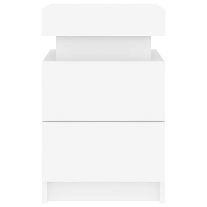 Nachttische mit LED-Leuchten 2 Stk. Weiß 35x39x55 cm