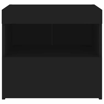 Nachttisch mit LED-Leuchten Schwarz 50x40x45 cm