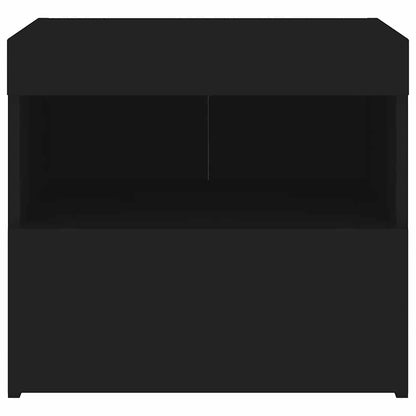 Nachttische mit LED-Leuchten 2 Stk. Schwarz 50x40x45 cm