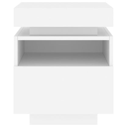 Nachttische mit LED-Leuchten 2 Stk. Weiß 40x39x48,5 cm