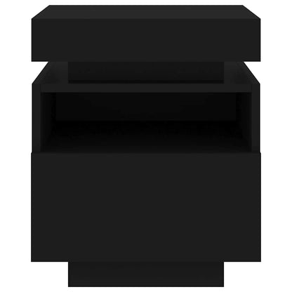 Nachttische mit LED-Leuchten 2 Stk. Schwarz 40x39x48,5 cm