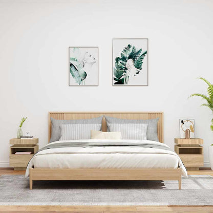 Nachttische mit LED-Leuchten 2 Stk. Sonoma Eiche 40x39x48,5 cm