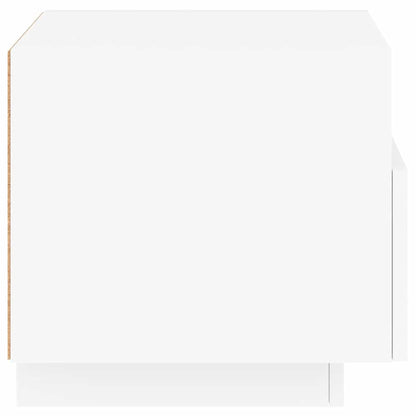 Nachttisch mit LED-Leuchten Weiß 40x39x37 cm