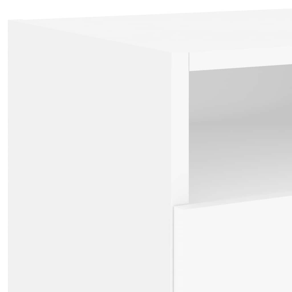 Nachttische mit LED-Leuchten 2 Stk. Weiß 40x39x37 cm