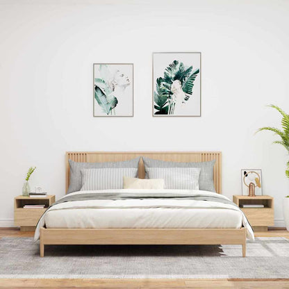 Nachttische mit LED-Leuchten 2 Stk. Sonoma Eiche 40x39x37 cm