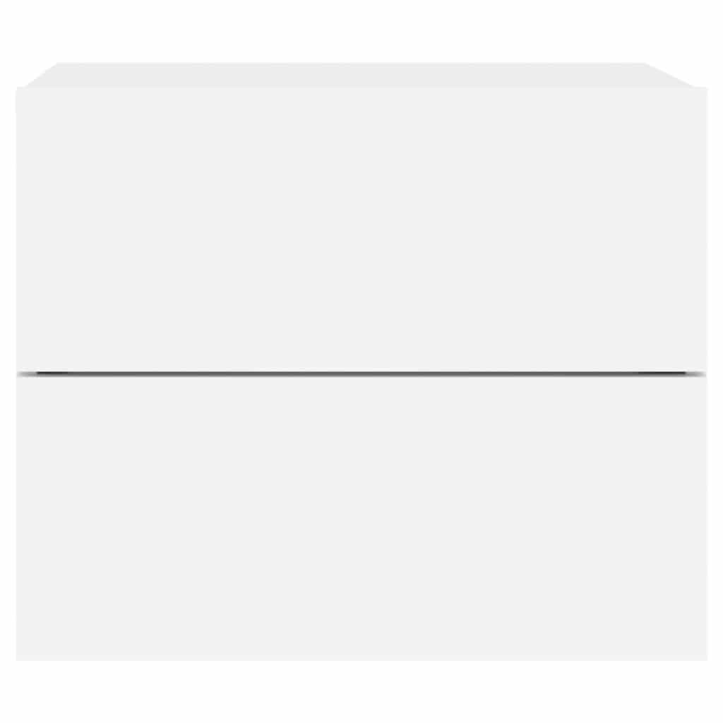 Wand-Nachttisch mit LED-Leuchten Weiß