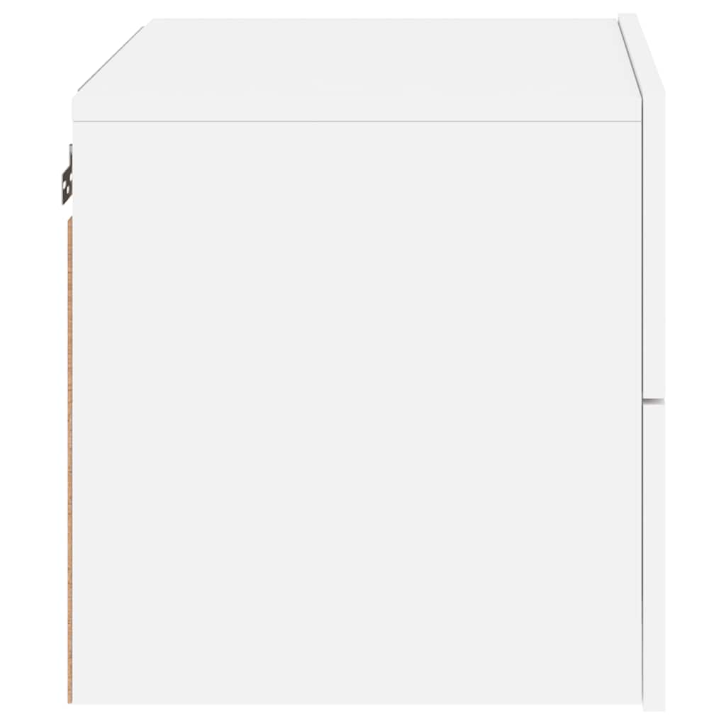 Wand-Nachttisch mit LED-Leuchten Weiß