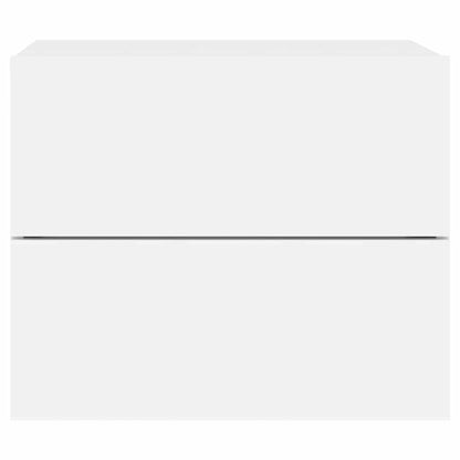 Wand-Nachttische mit LED-Leuchten 2 Stk. Weiß