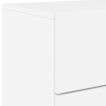 Wand-Nachttische mit LED-Leuchten 2 Stk. Weiß