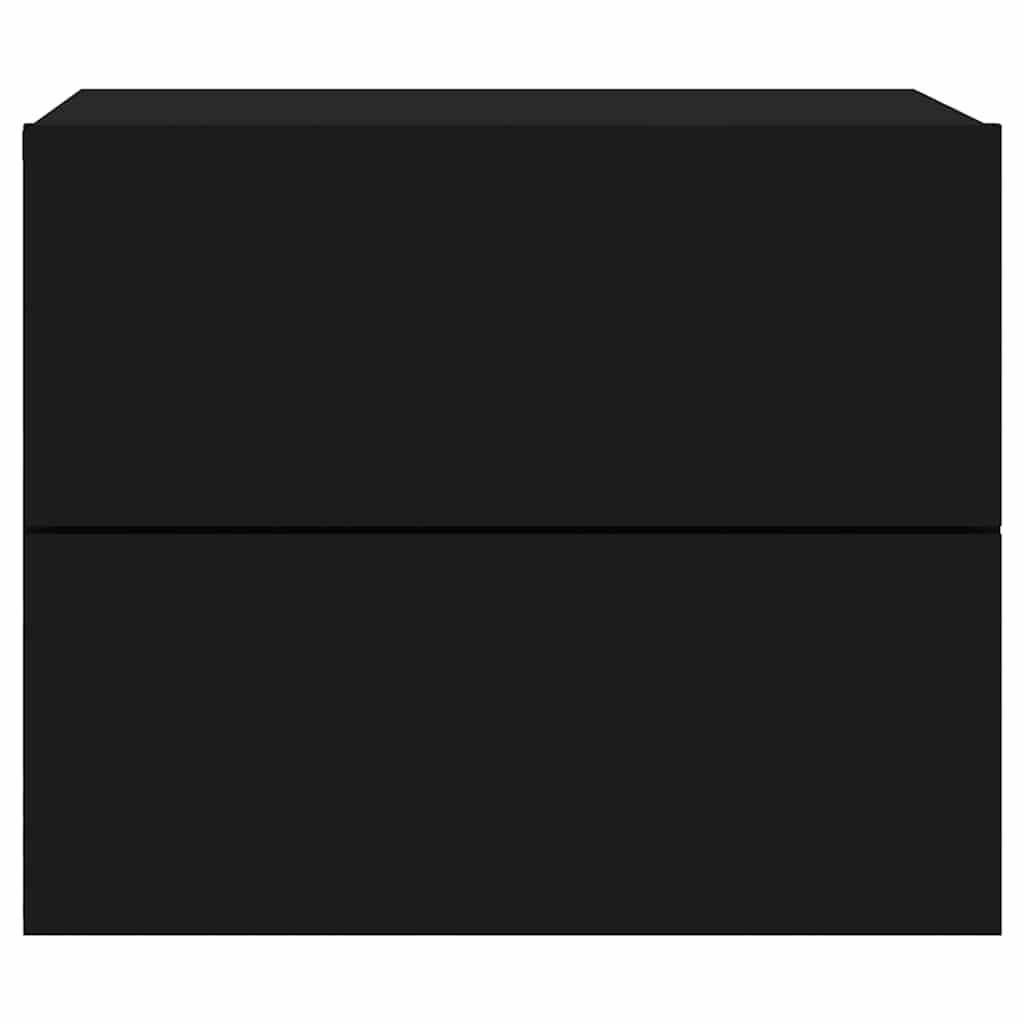 Wand-Nachttisch mit LED-Leuchten Schwarz