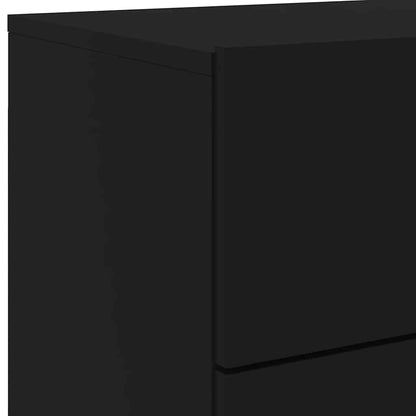 Wand-Nachttische mit LED-Leuchten 2 Stk. Schwarz