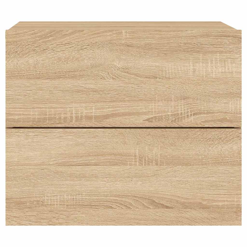 Wand-Nachttische mit LED-Leuchten 2 Stk. Sonoma-Eiche