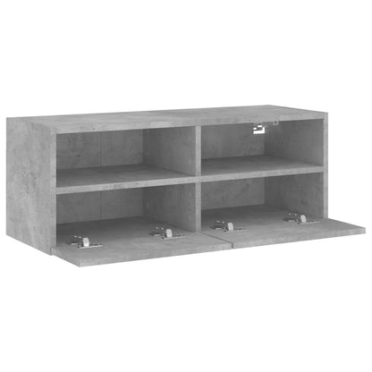 TV-Wandschrank Betongrau 80x30x30 cm Holzwerkstoff