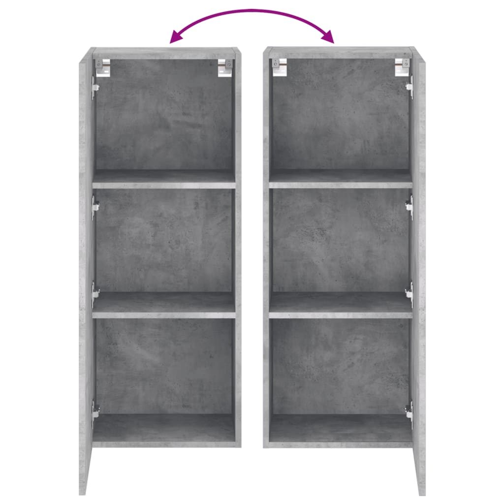 TV-Wandschrank Betongrau 40,5x30x102 cm Holzwerkstoff