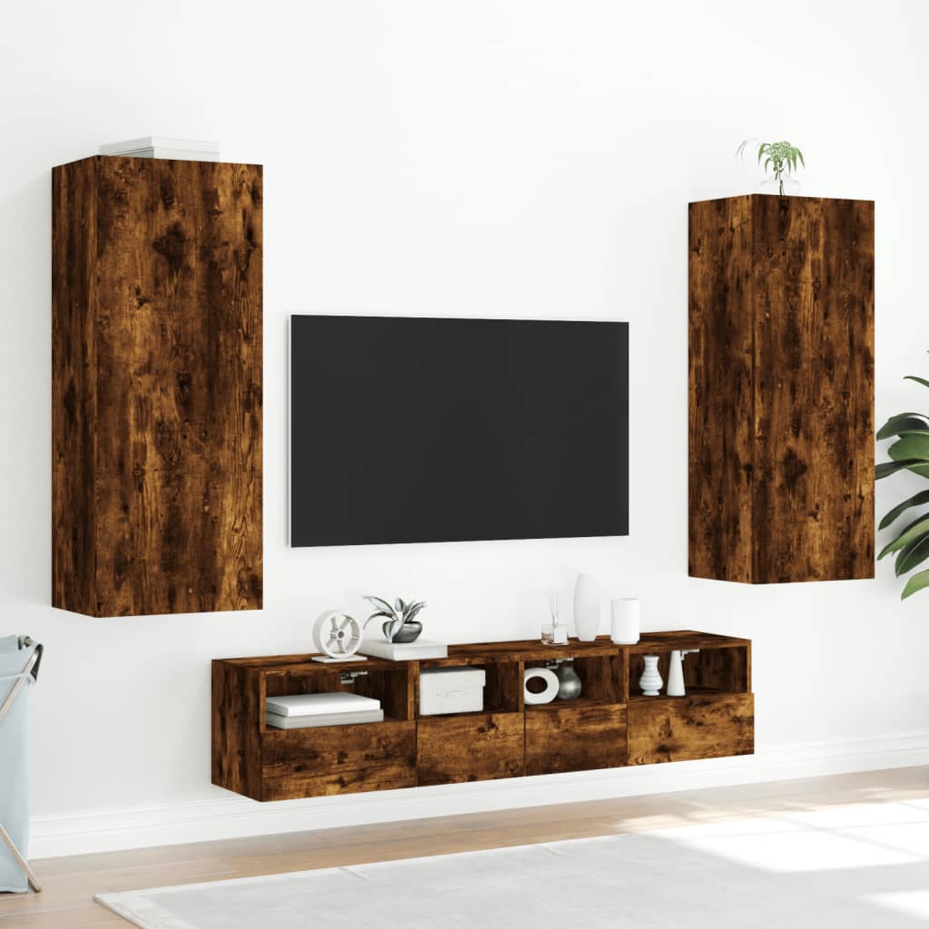 TV-Wandschrank Räuchereiche 40,5x30x102 cm Holzwerkstoff