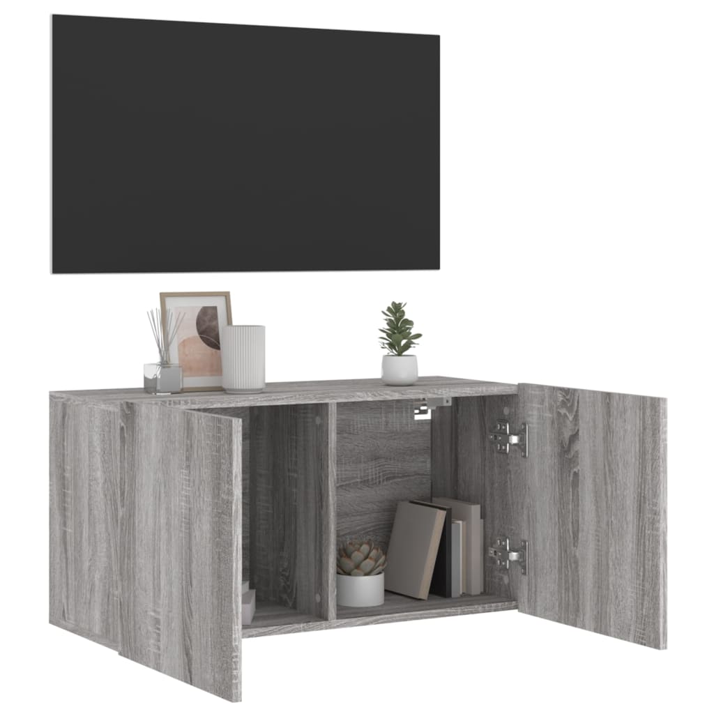 TV-Wandschrank Grau Sonoma 80x30x41 cm